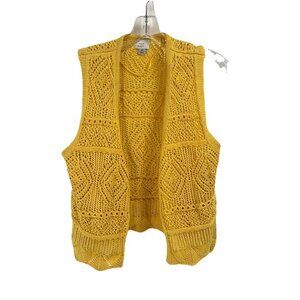 A New Day Gold Knit Vest Sz XS Boho Layering Festival Chic